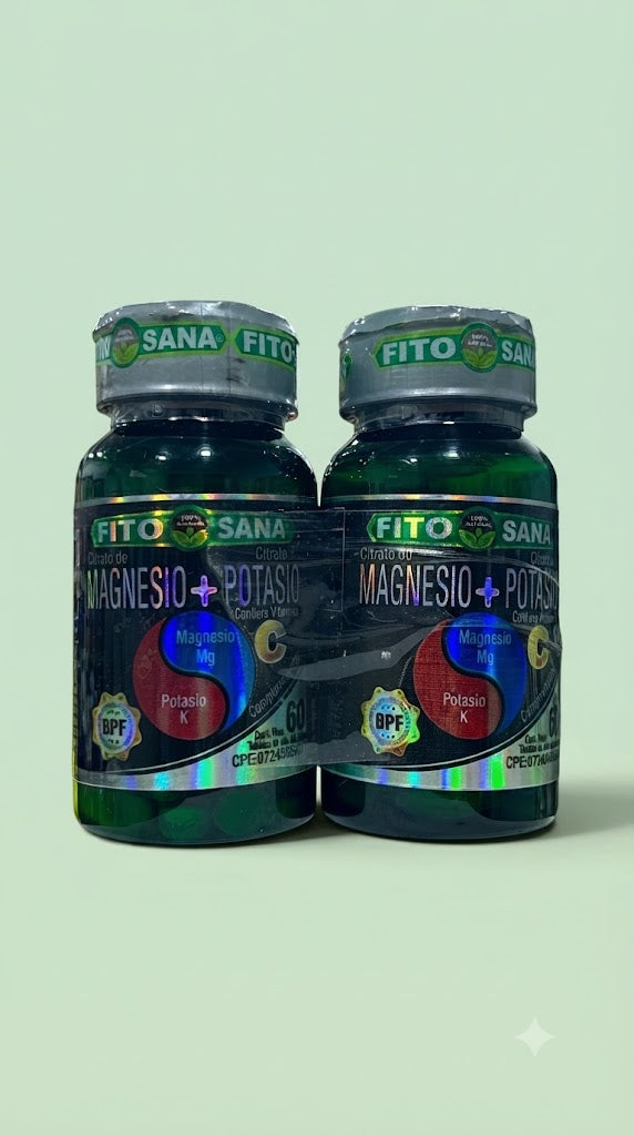 Citrato De Magnesio + Potasio 60 Tabletas Fito Sana