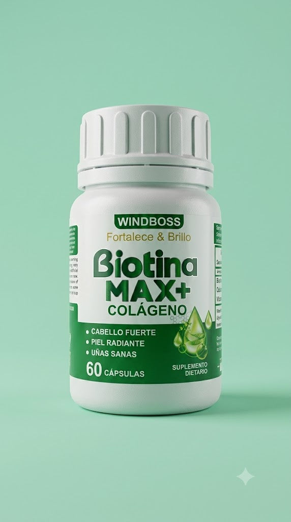 Biotina Max + Colágeno 60 tabletas Importado Triple AAA