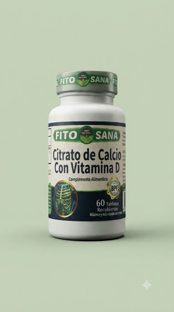 Citrato De Calcio + Vitamina D 60tab Fito Sana Nacional
