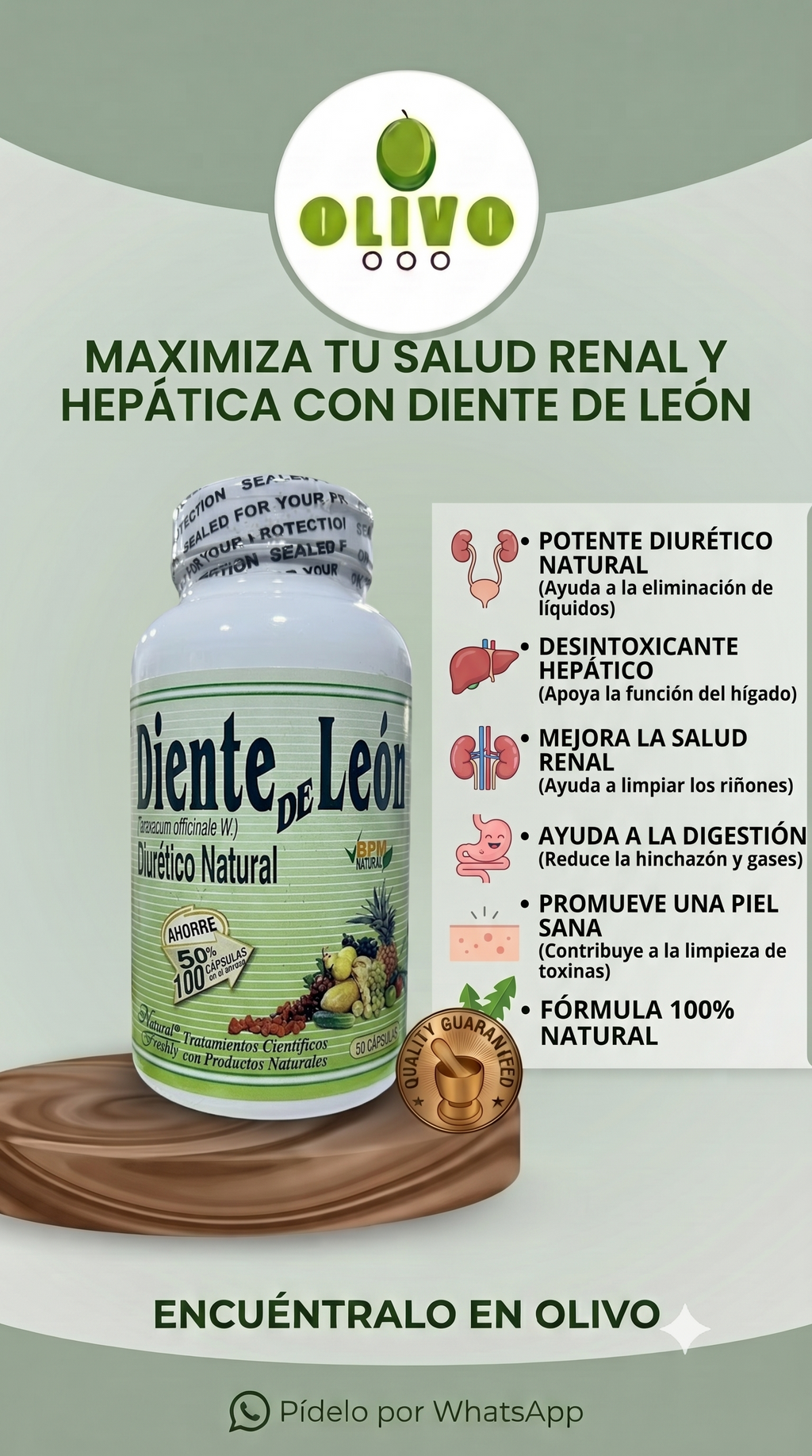 Diente Leon 100 Capsulas
