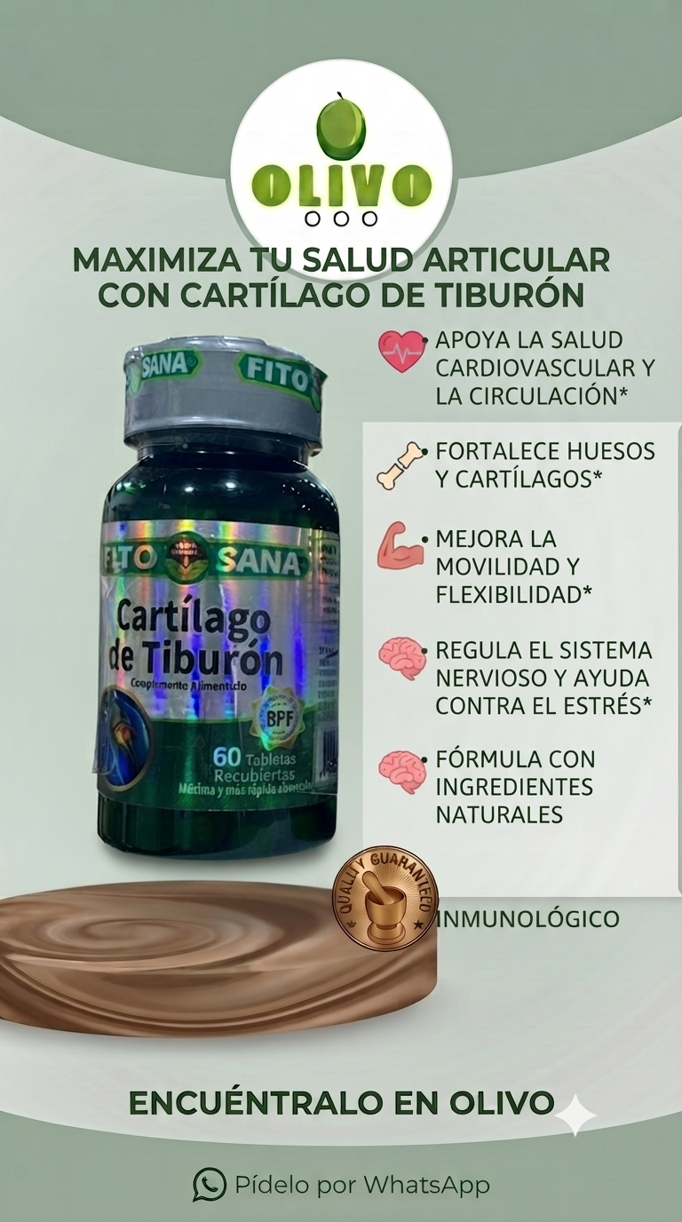Cartílago De Tiburón 120 Tabletas Pack Fito Sana Nacional