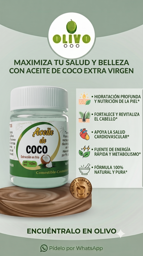 Aceite De Coco Comestible 140ml