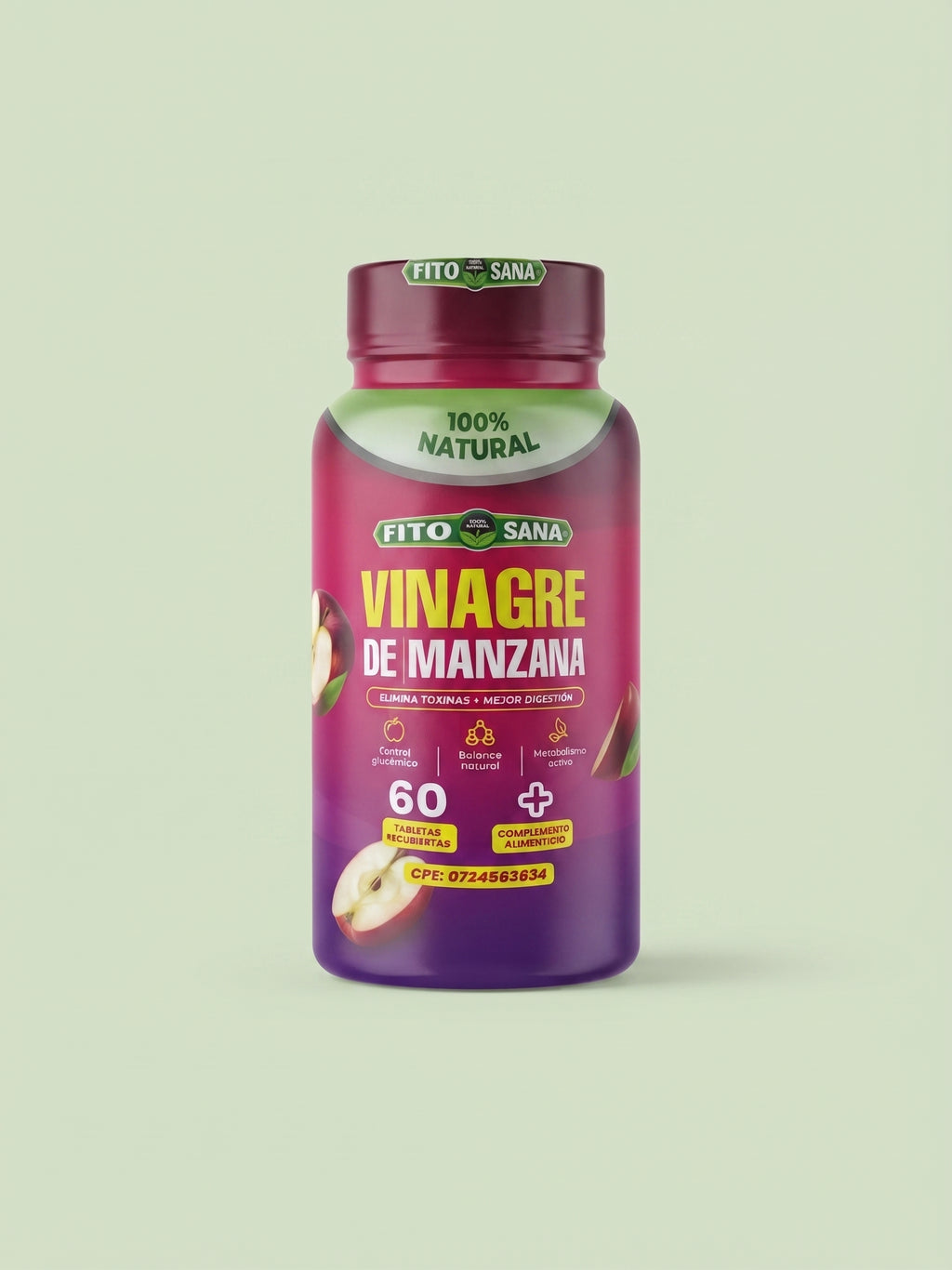 Vinagre De Manzana 60 Tabletas Fito Sana