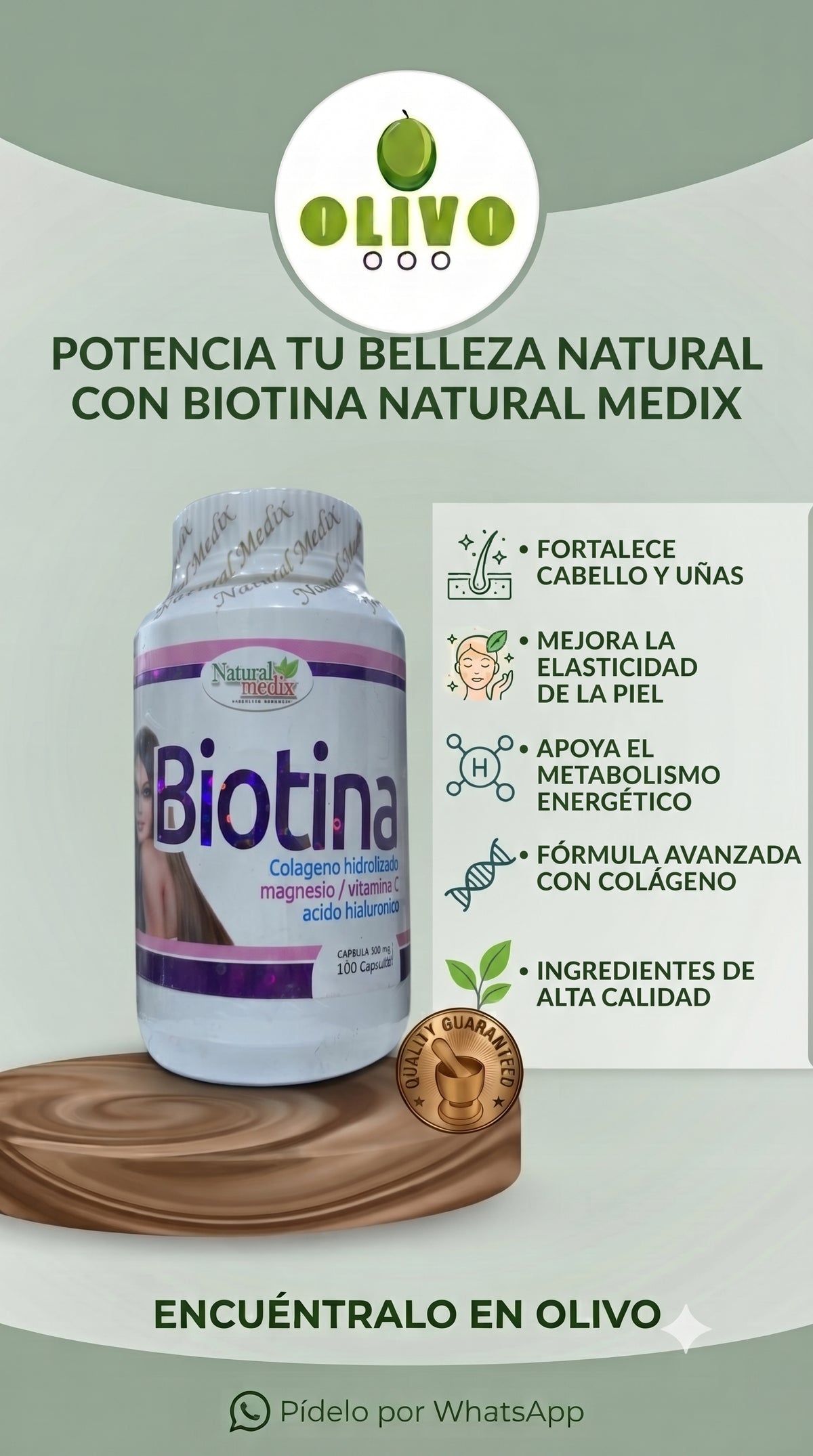 Biotina 100 Capsulas Natural Medix