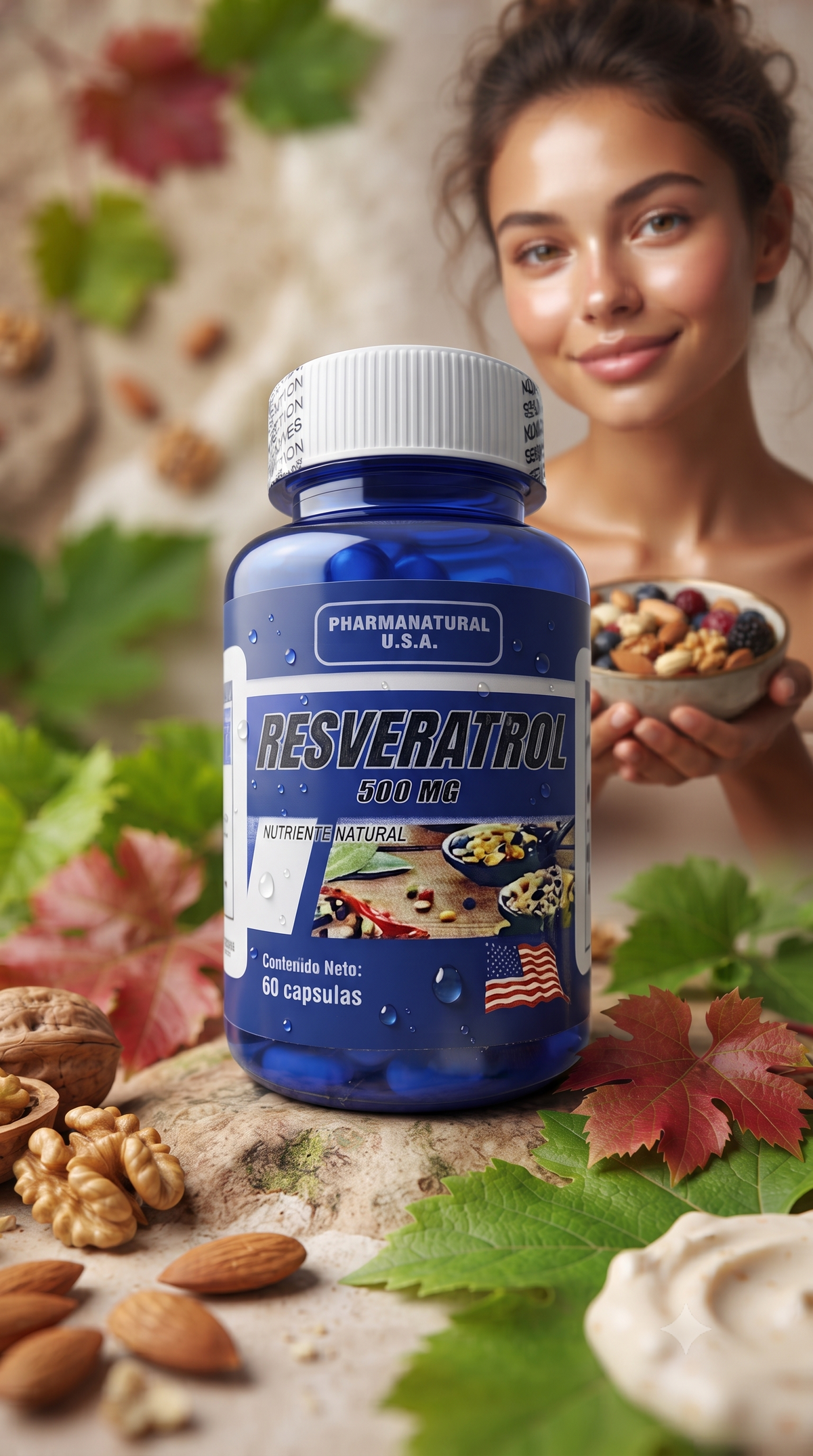 Resveratrol 60 Capsulas PharmaNatural