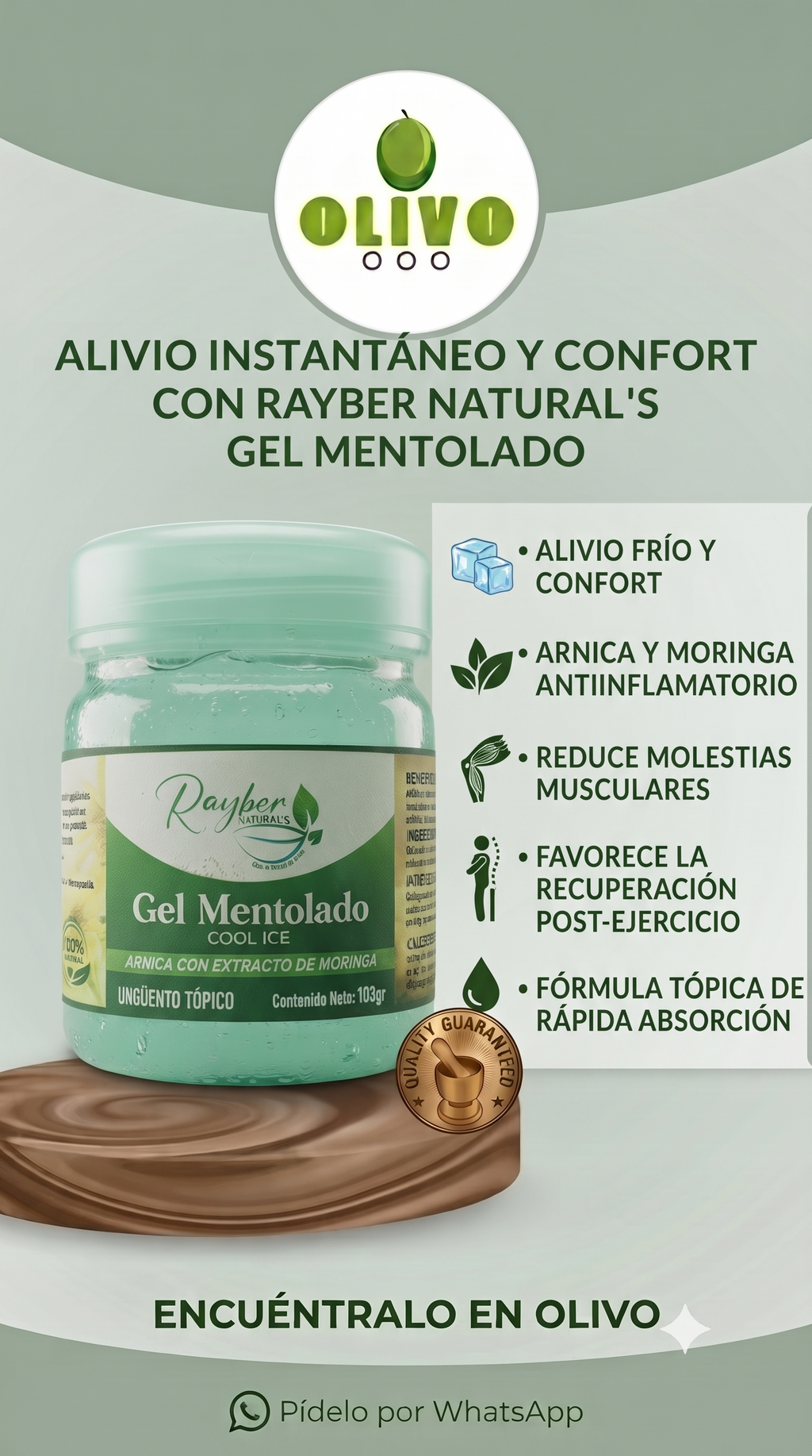 Arnica con Moringa Gel Kolape 103g