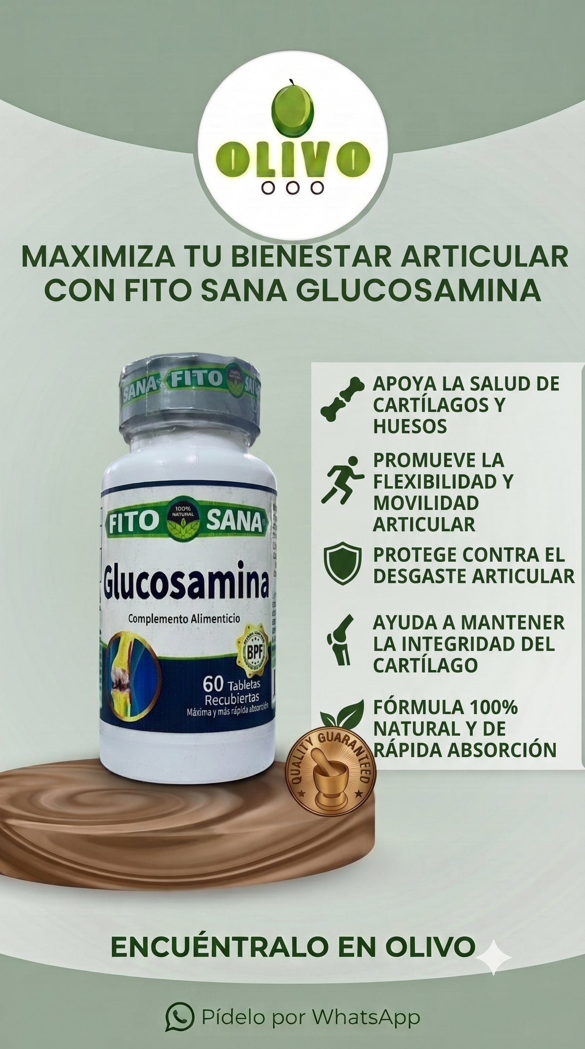 Glucosamina 120 Tabletas Fito Sana Pack
