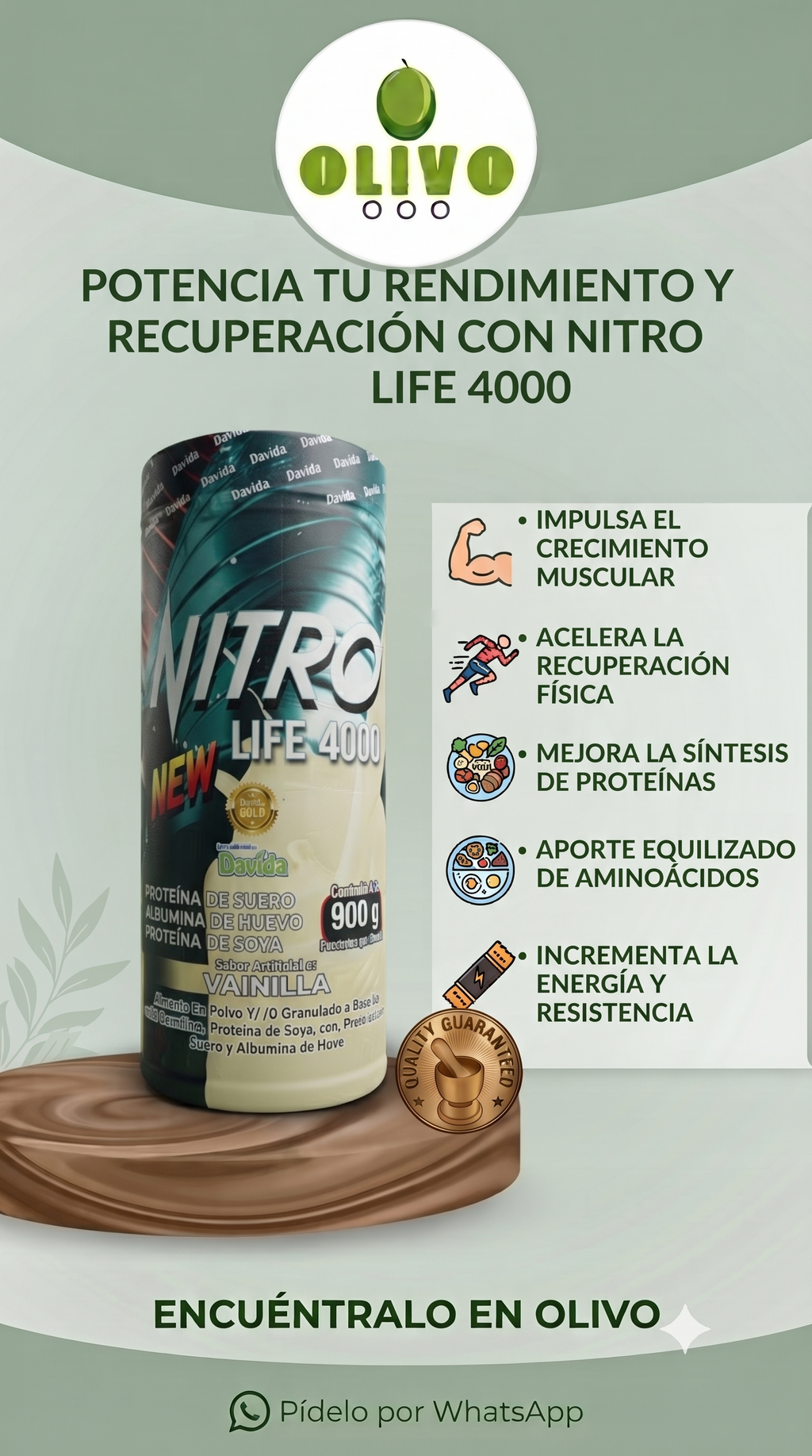 Nitro Life 900 Gramos Proteina De Huevo Importada