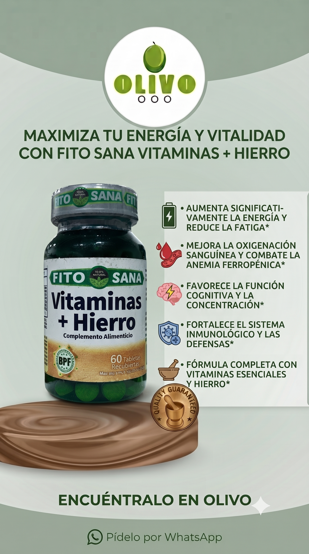 Vitamina + Hierro 60 Tabletas Fito Sana
