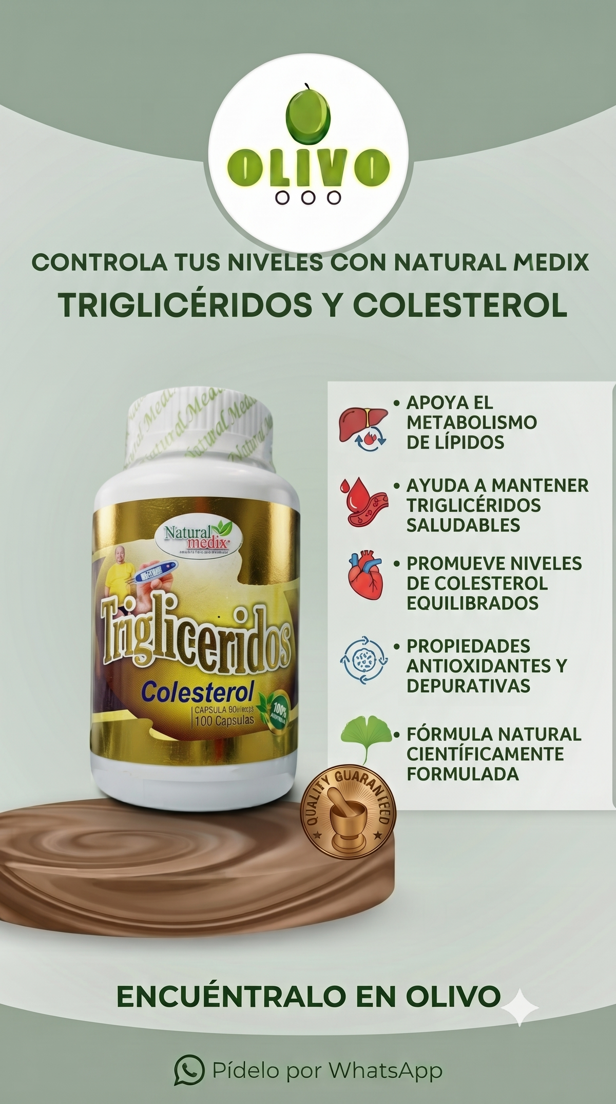 Trigliceridos Colesterol 100 Capsulas Natural Medix