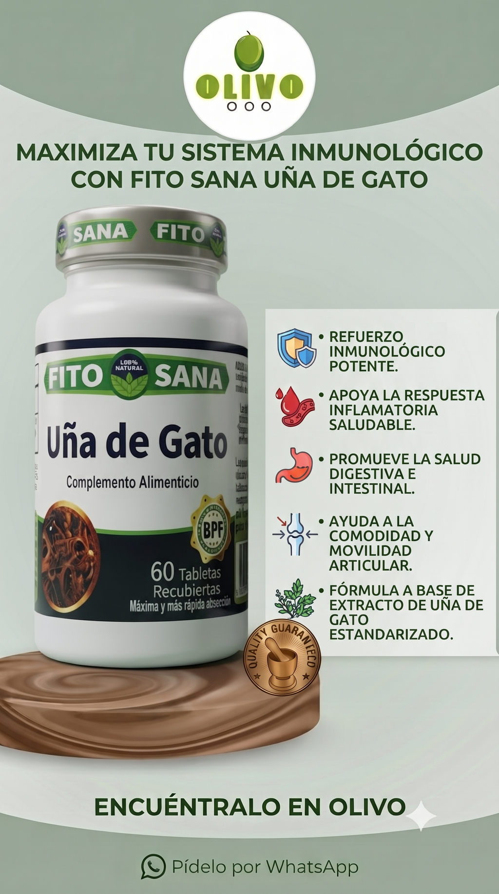Uña de Gato 120 Tabletas Fito Sana