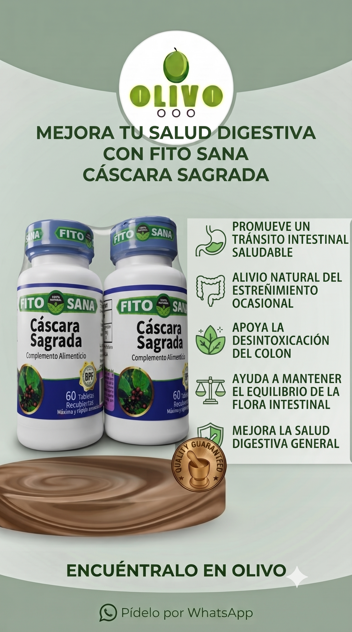 Cáscara Sagrada 60 Tabletas Fito Sana Nacional