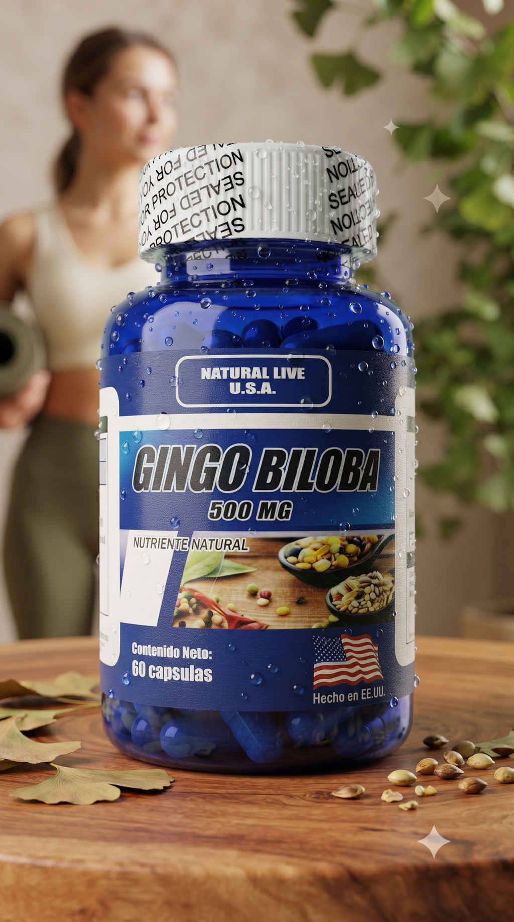 Gingo Biloba 60 Capsulas Natural Live U.S.A