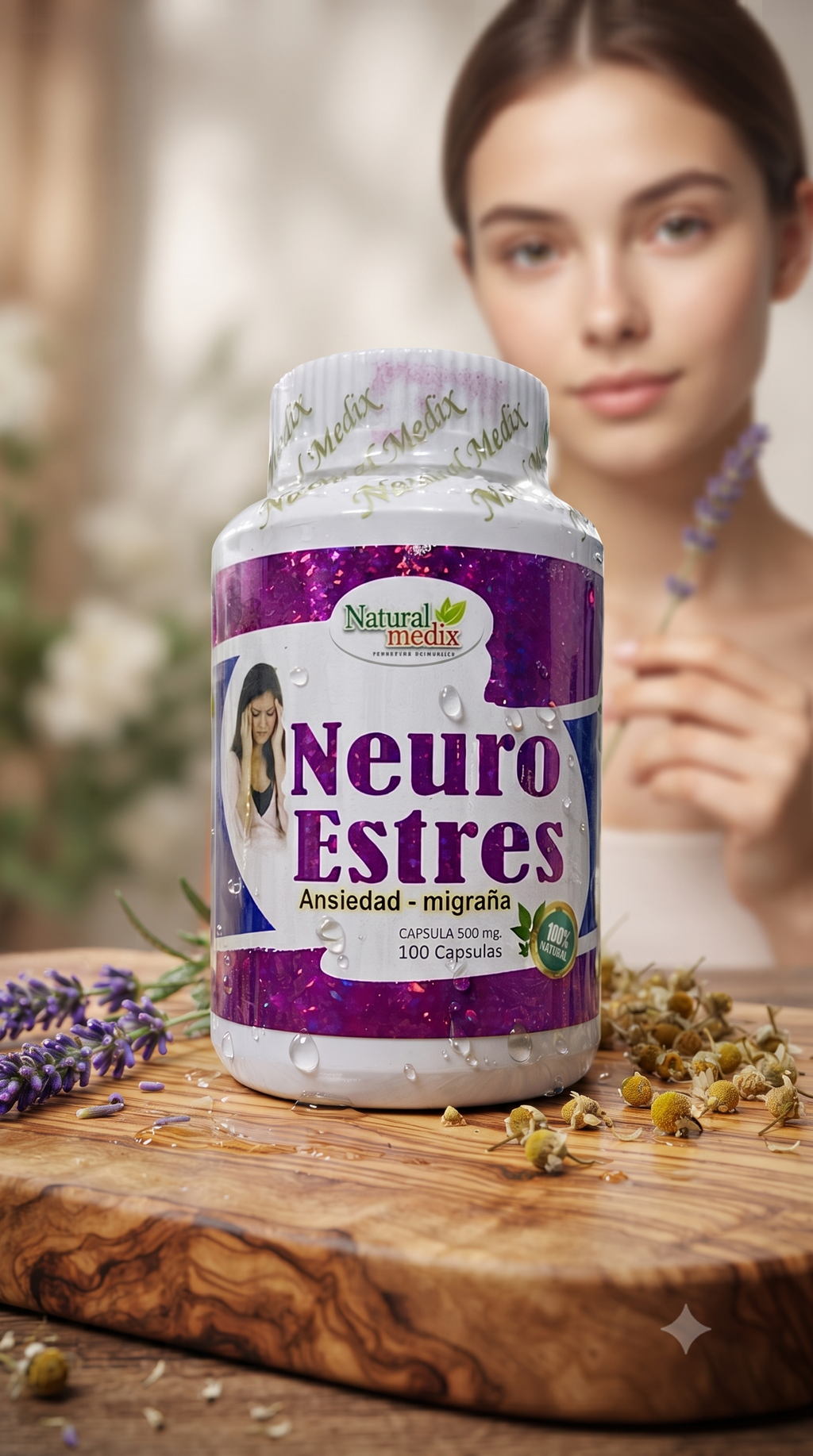 Neuro Stres 100 Capsulas Natural Medix Importado