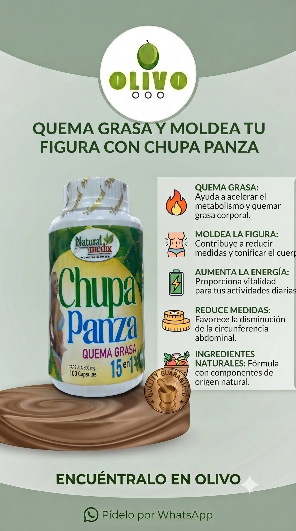 Chupa Panza 100 Capsulas Natural Medix