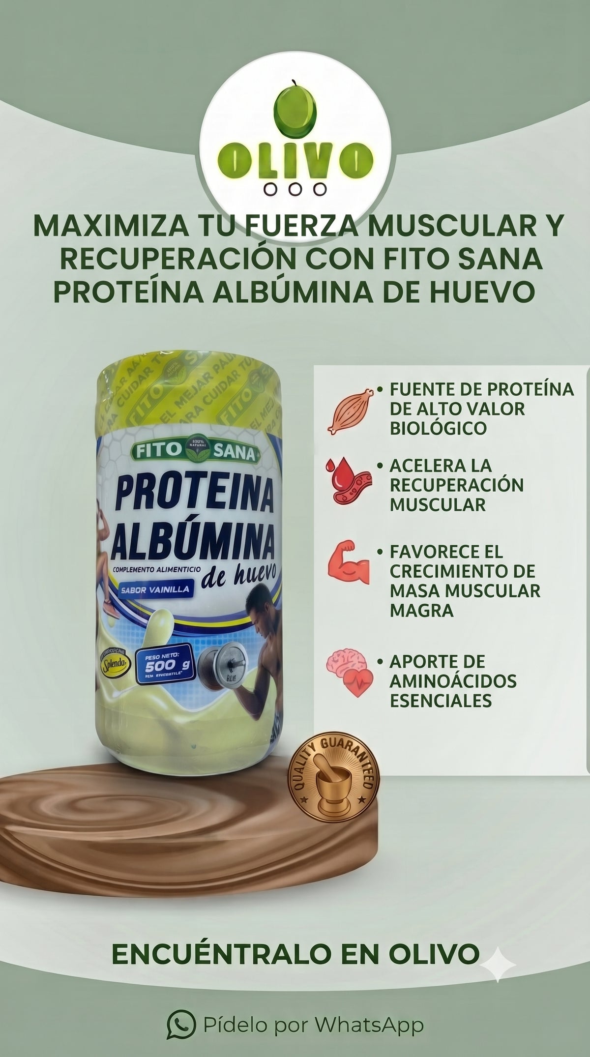 Proteina Albumina De Huevo 500 g Fito Sana