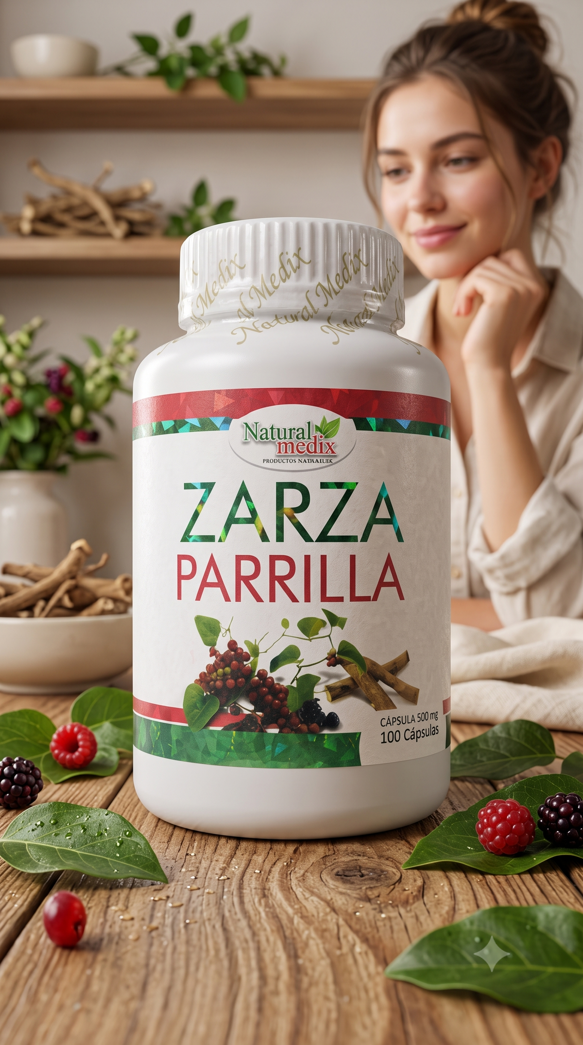 Zarzaparrilla 100 Capsulas Natural Medix Importado