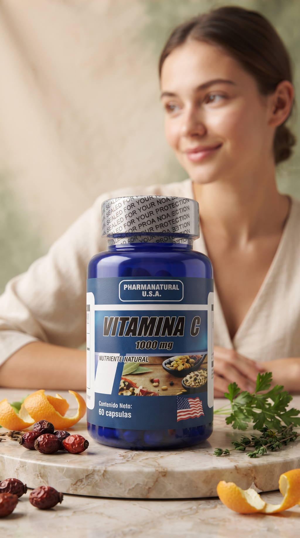 Vitamina C 60 Capsulas PharmaNatural