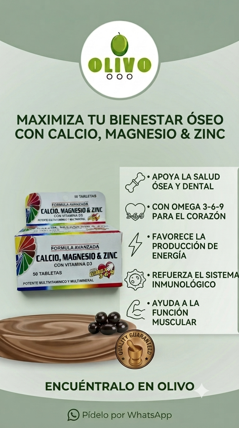 Calcio + Magnesio + Zinc + Vit D Caja Pura Vida Importado