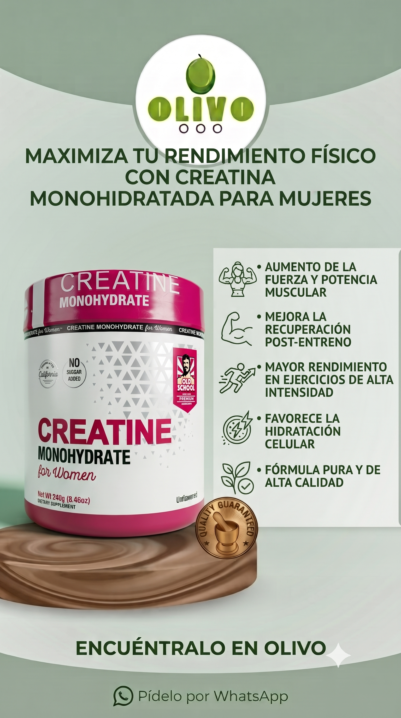 Creatine MonoHydrate Women 250 GRAMOS