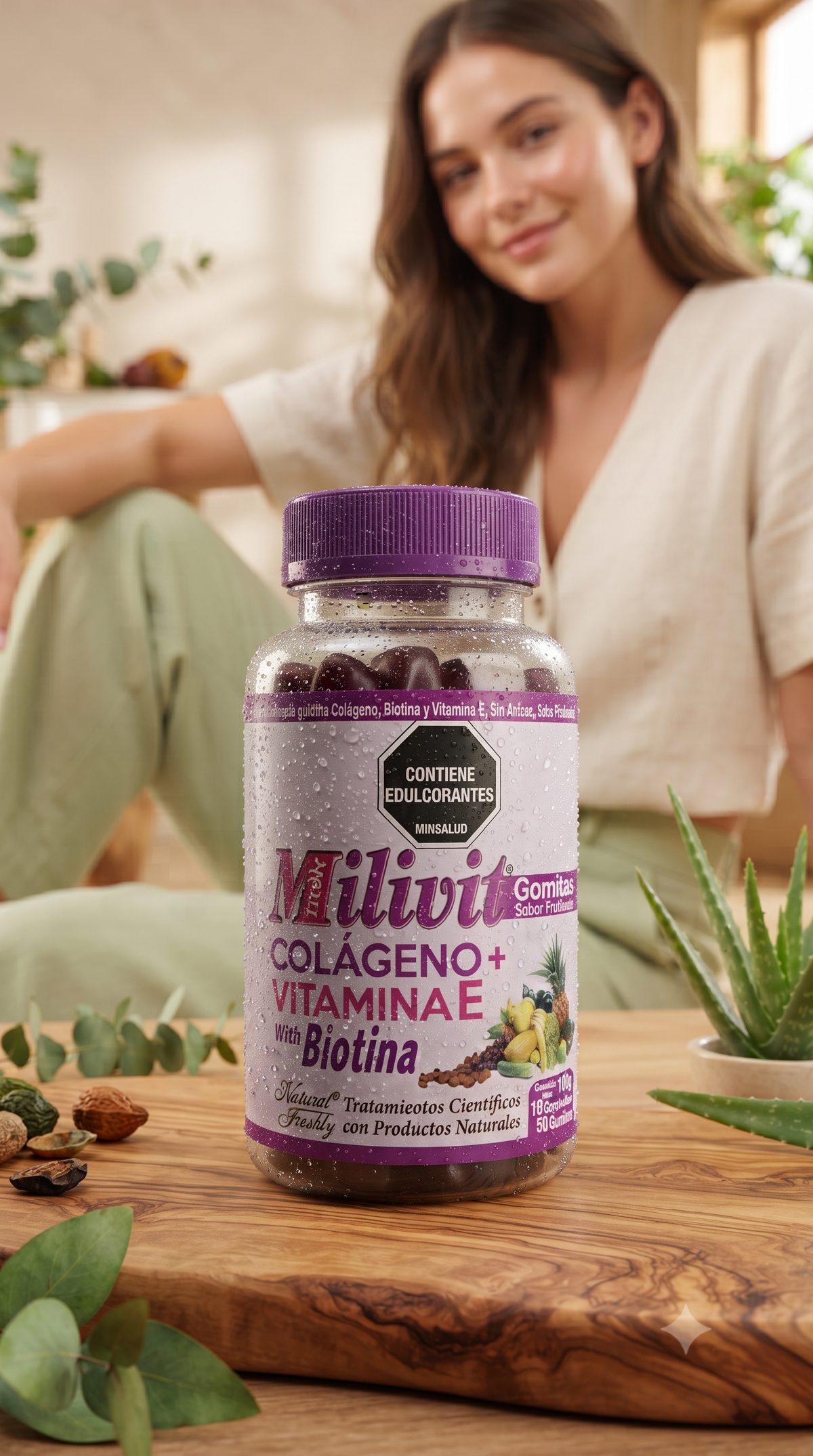 Colageno + Vitamina E + Biotina 60 Gomitas Milivit