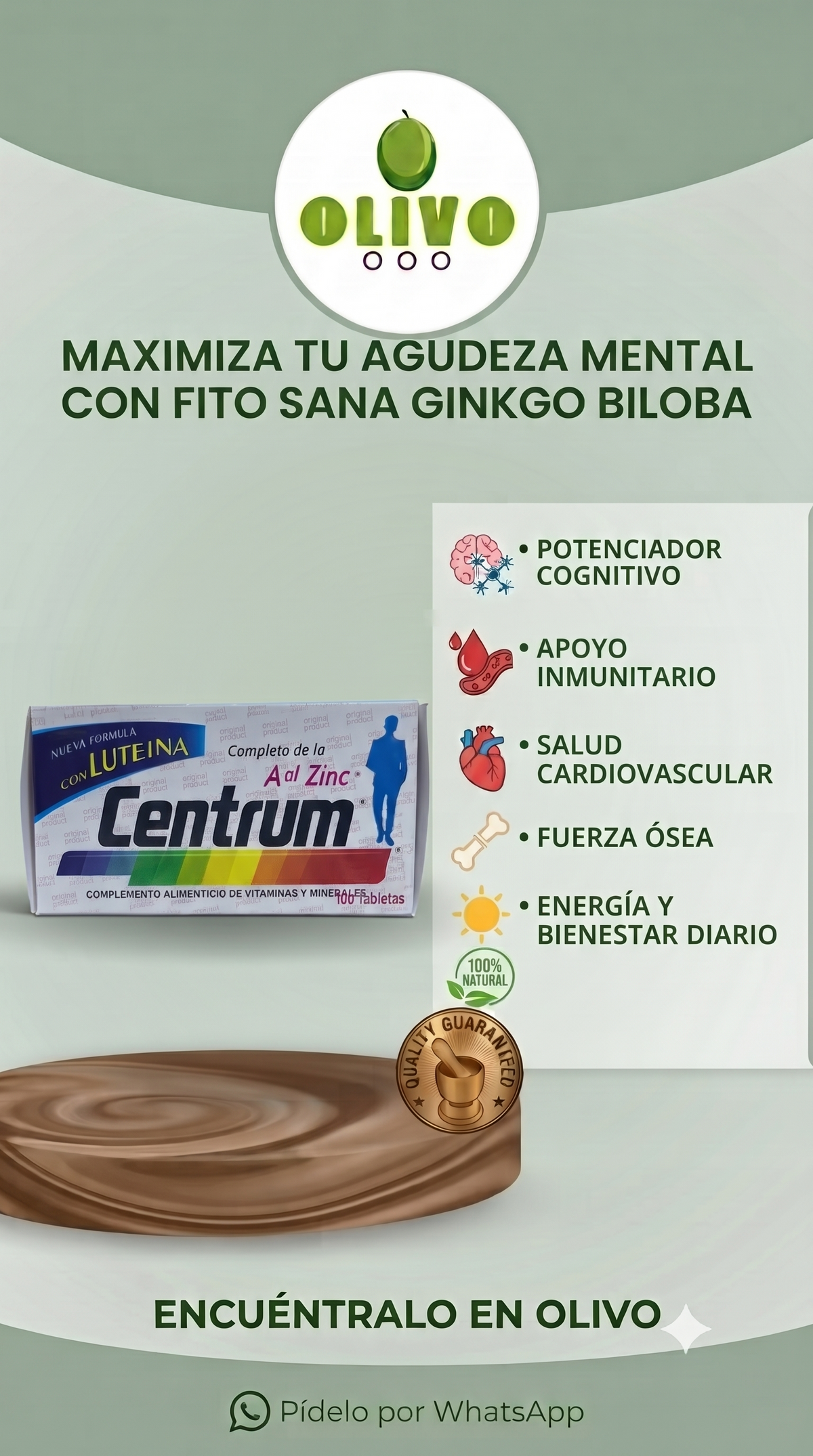 Centrum+ Luteína 100 Tabletas