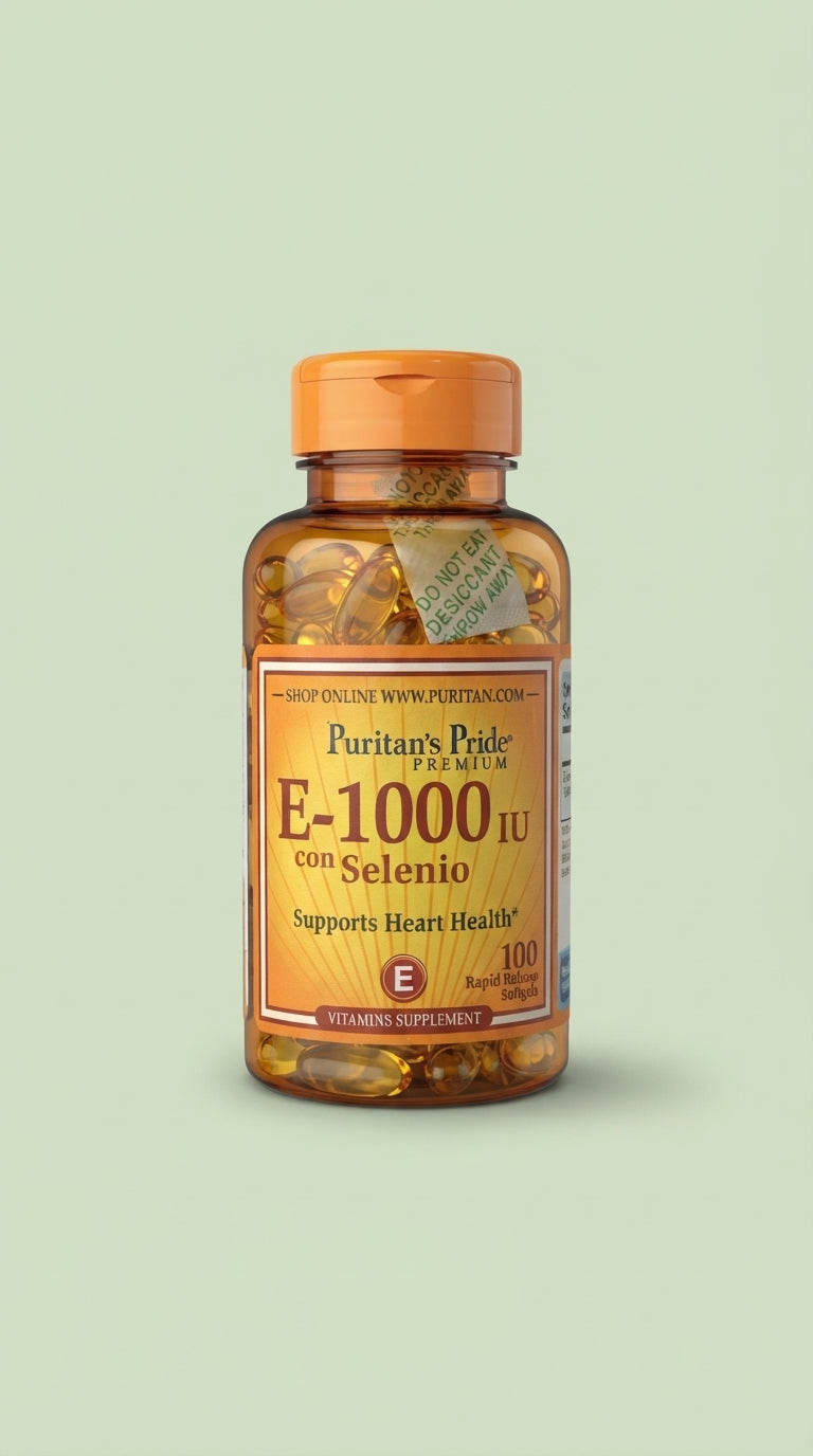 Vitamina E 1000 IU + Selenio 100 capsulas blandas Importada