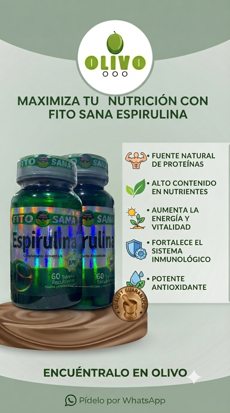 Espirulina 60 Tabletas Fito Sana