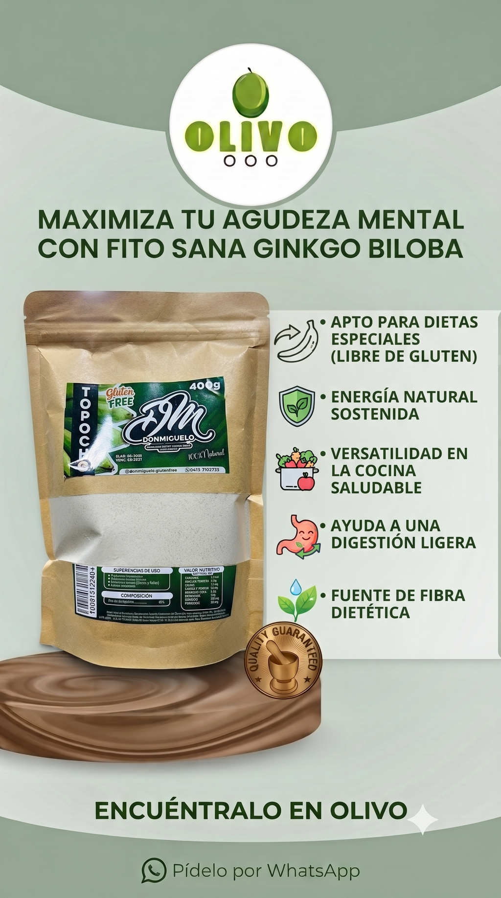Harina De Topocho 400 Gramos
