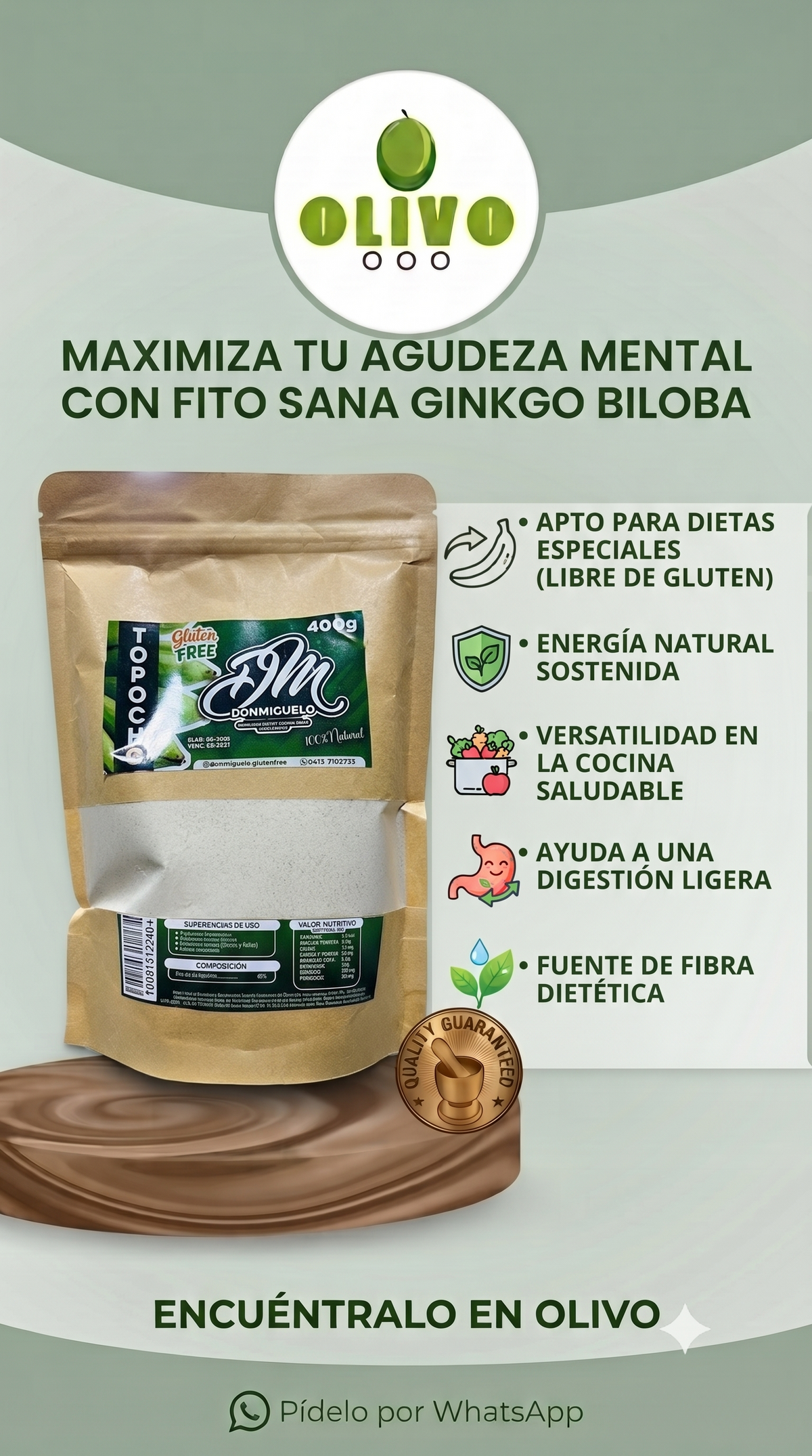 Harina De Topocho 400 Gramos