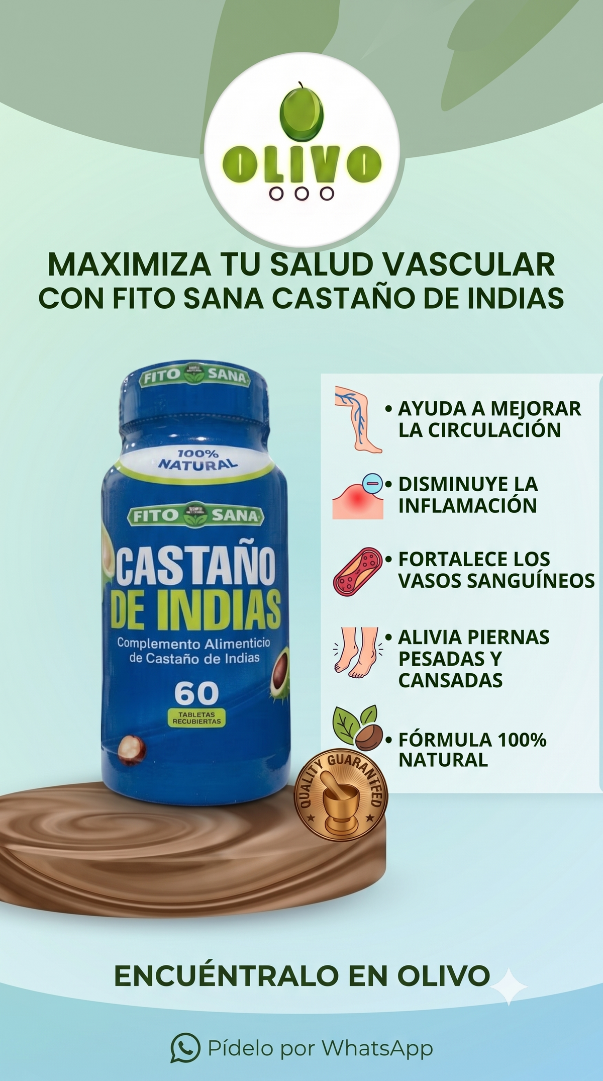 Castaña De Indias 60 Tabletas Fito Sana Nacional
