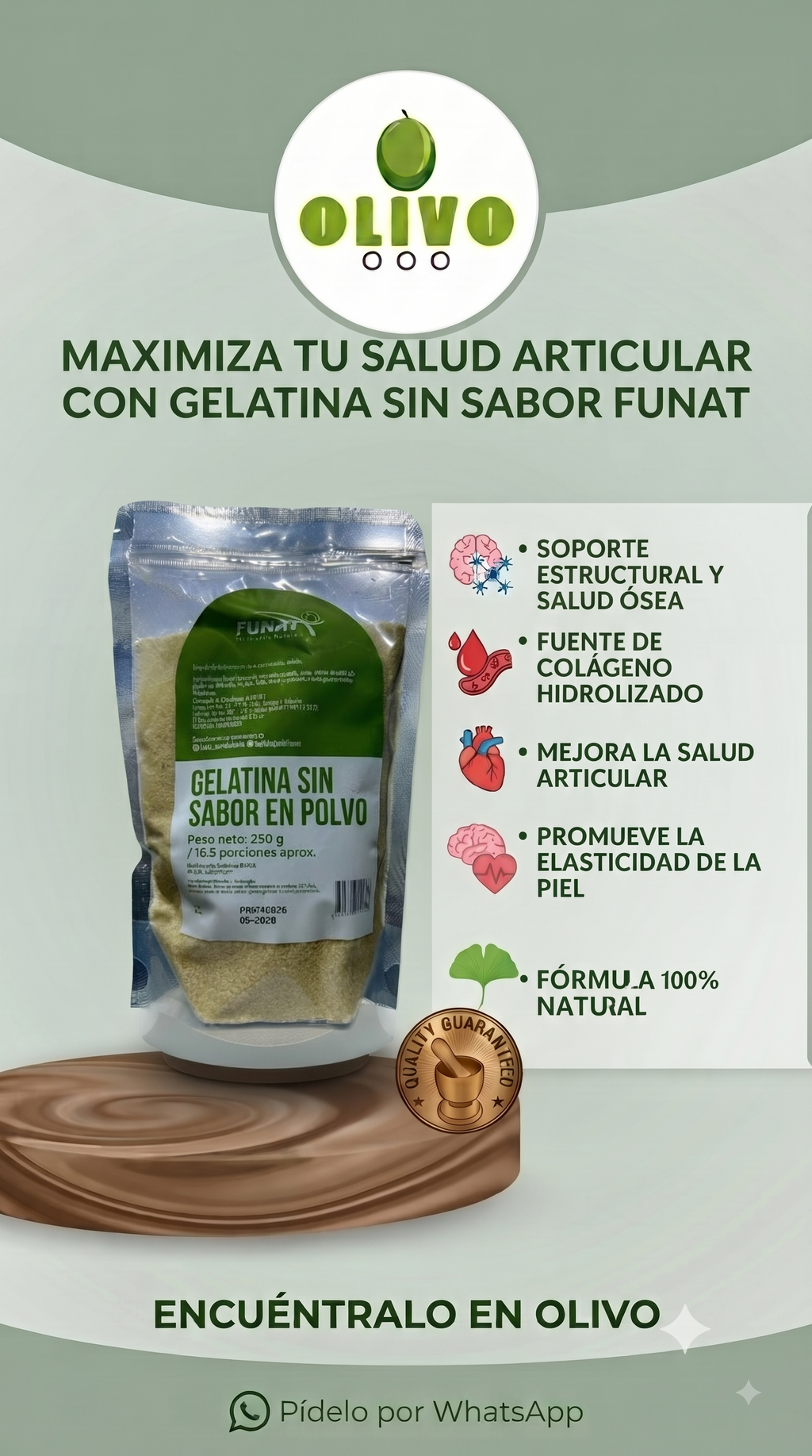 Gelatina Sin Sabor 250 Gramos