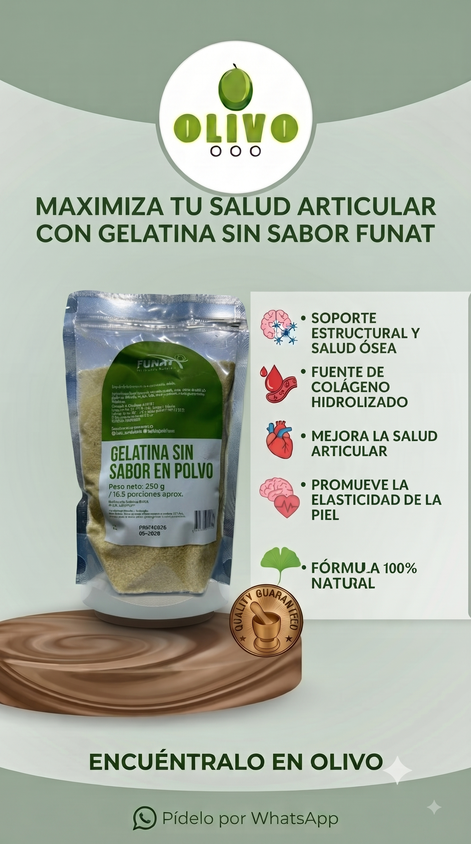 Gelatina Sin Sabor 250 Gramos