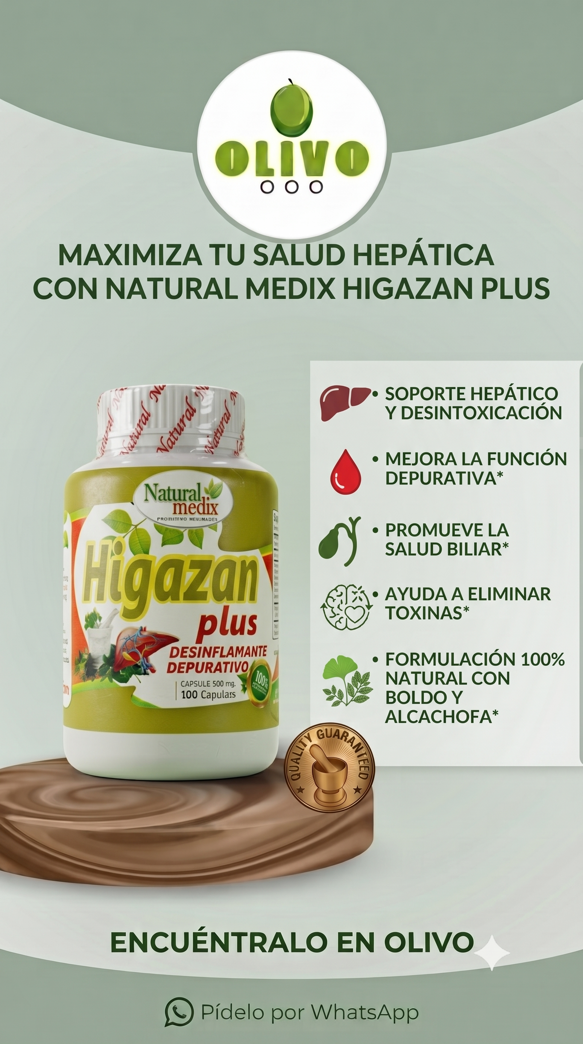 Higazan Plus 100 Capsulas Natural Medix