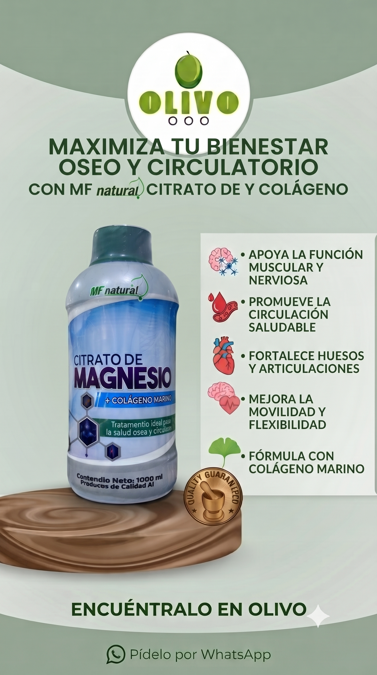 Citrato Magnesio 1L Importado