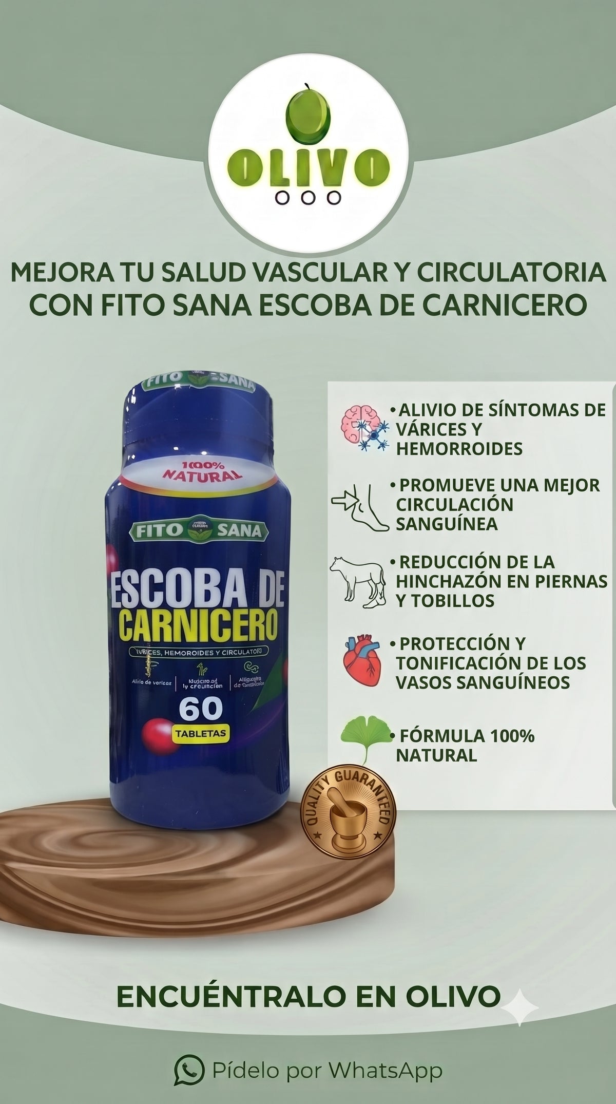Escoba De Carnicero 60 Tabletas Fito Sana