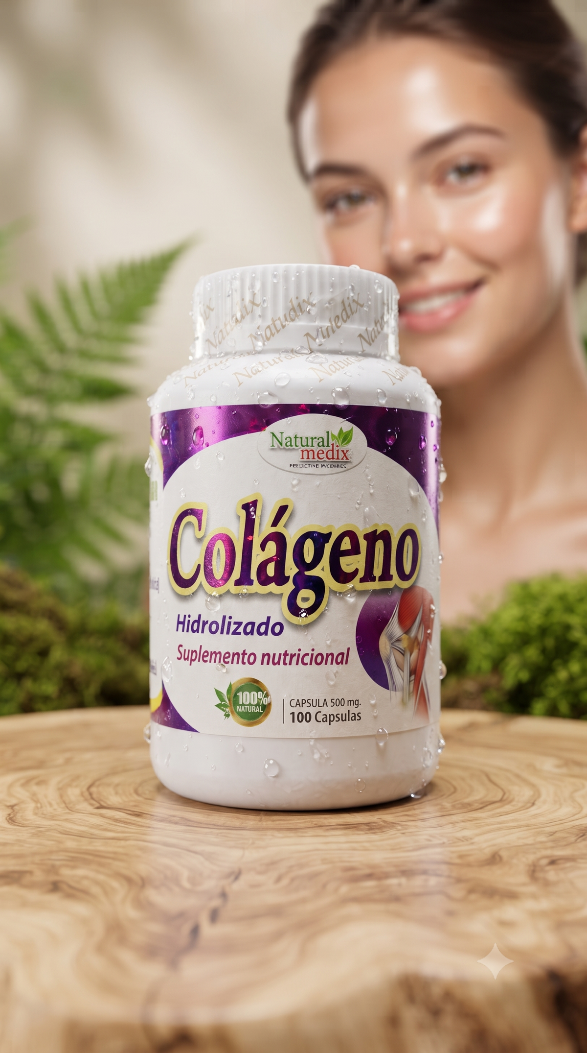 Colágeno Hidrolizado 100Cáp Natural Medix Importado