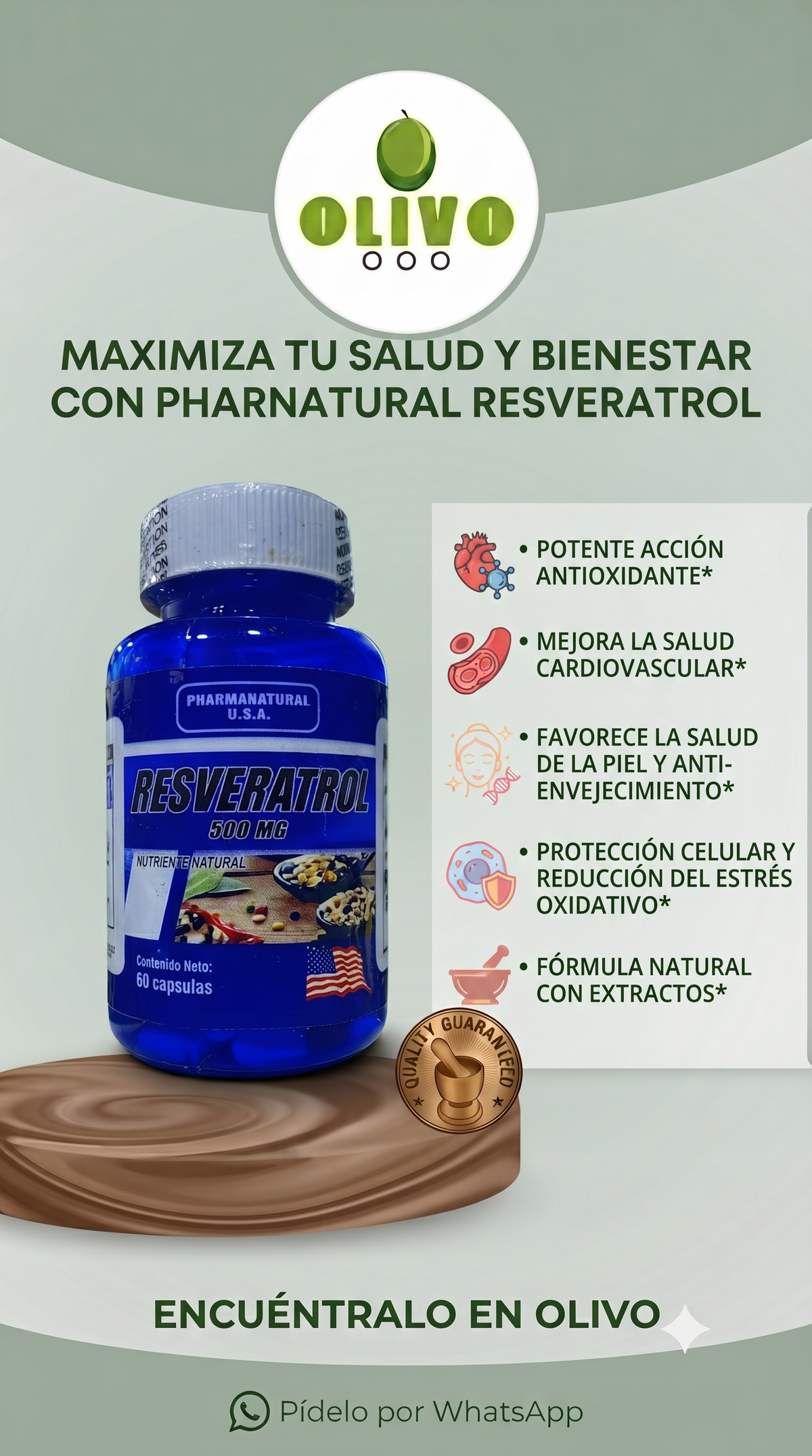 Resveratrol 60 Capsulas PharmaNatural