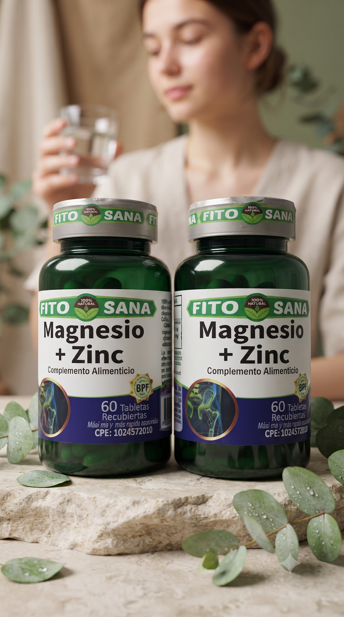 Magnesio + Zinc 120 Tabletas Fito Sana