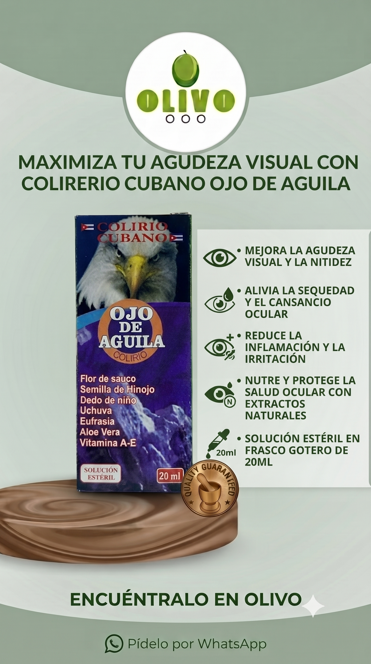 Colirio Cubano Ojo De Aguila 20ml Importado