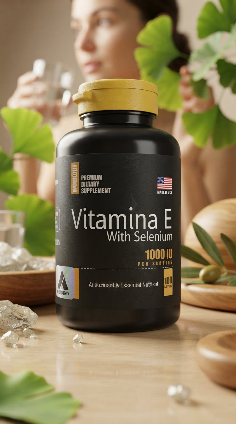 Vitamina E 1000 IU + Selenio 100 capsulas blandas Importada
