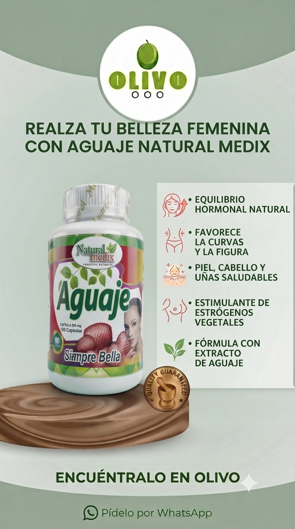 Aguaje Siempre Bella 100 Capsulas Natural Medix