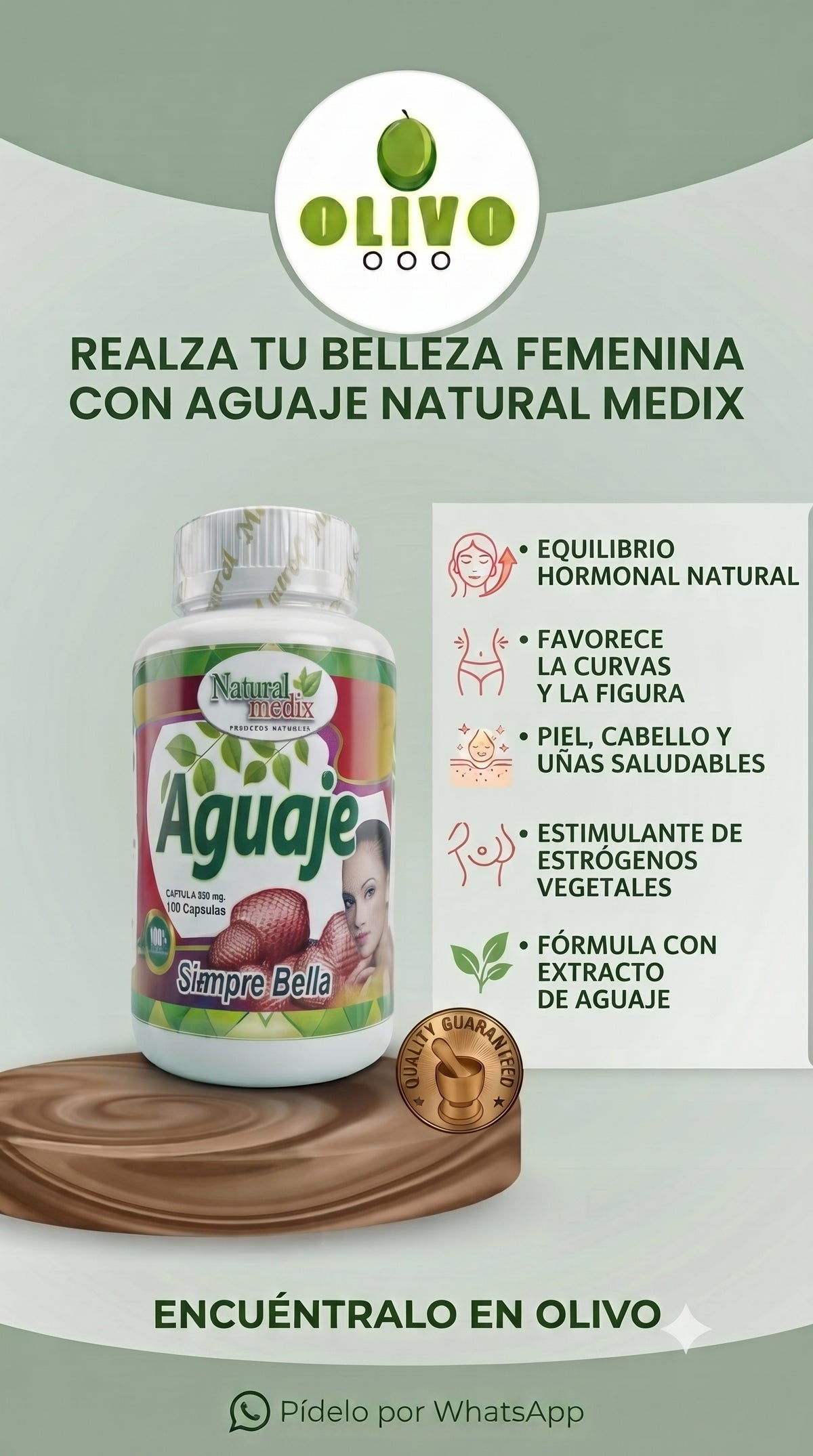 Aguaje Siempre Bella 100 Capsulas Natural Medix