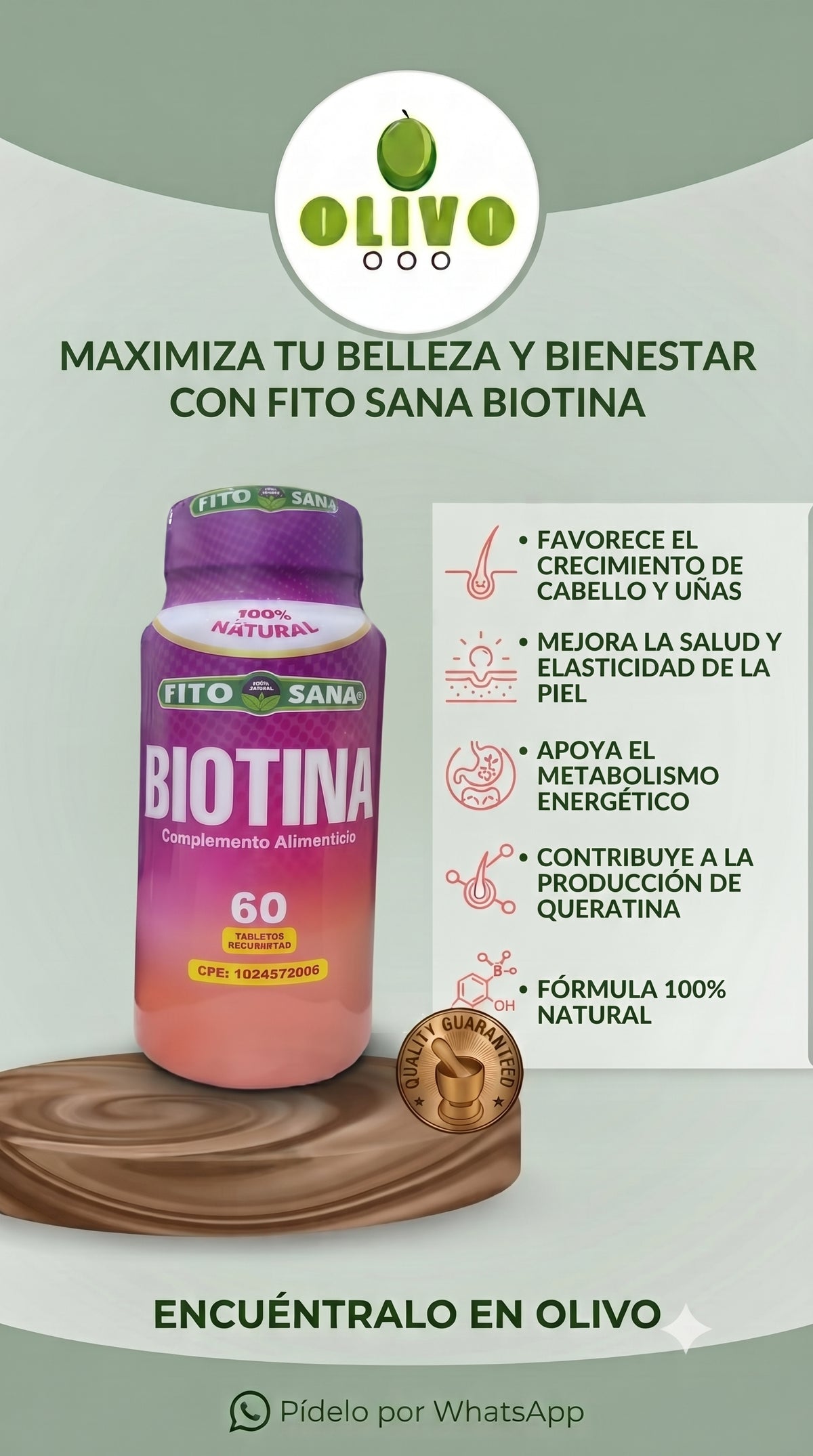 Biotina 60 Tabletas Fito Sana
