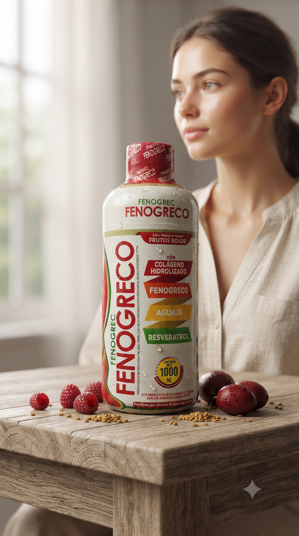 Fenogreco 1000ML Sabor Frutos Rojos