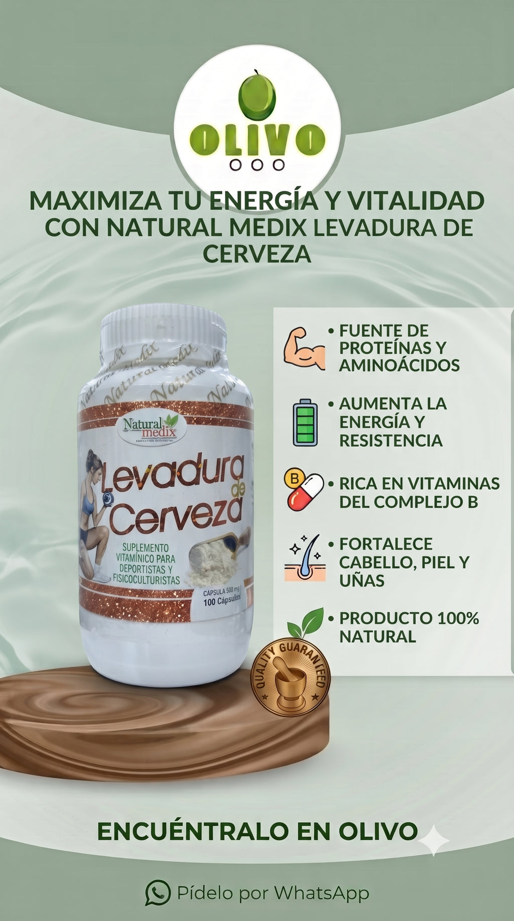 Levadura De Cerveza 100 Capsulas Natural Medix