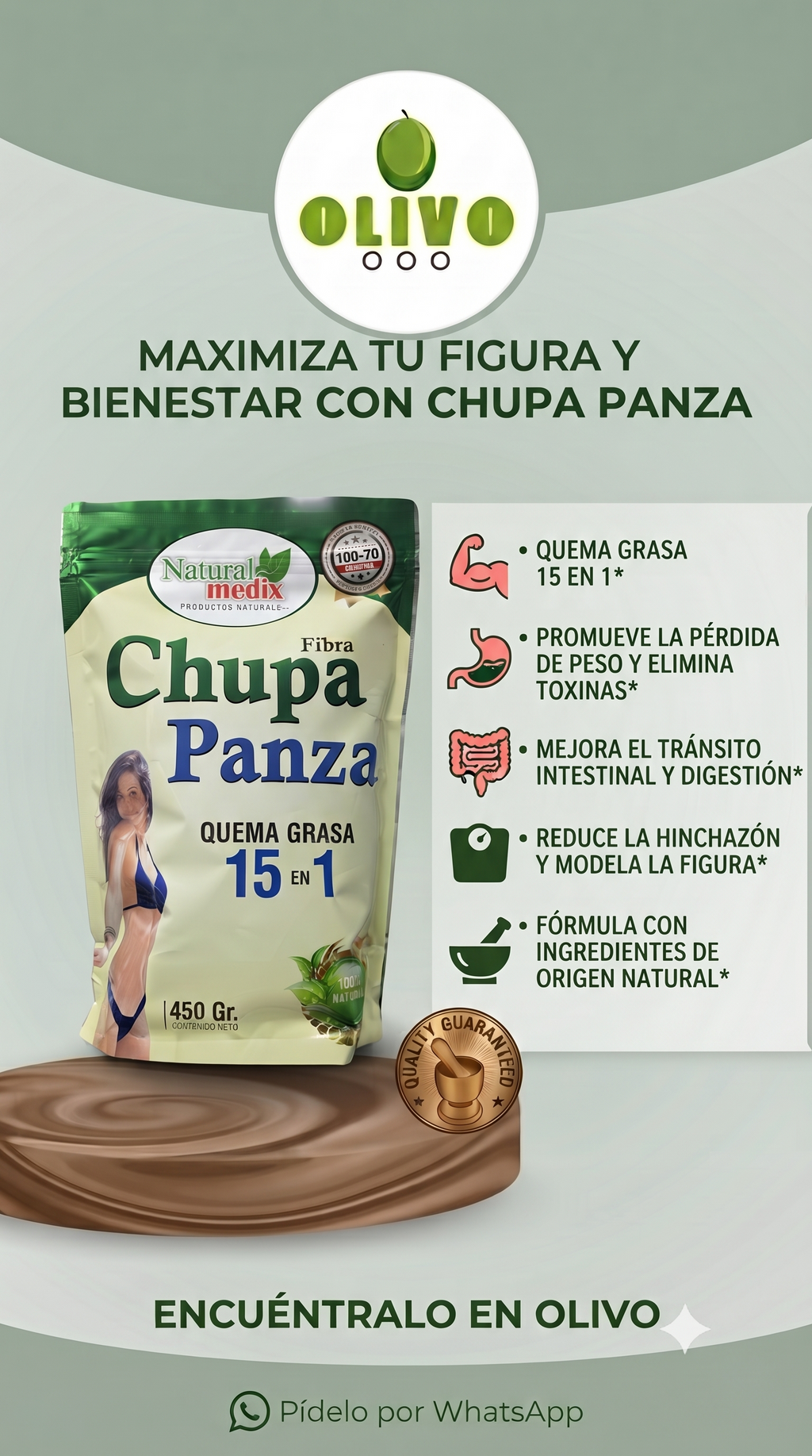 Chupa panza 450g Importado