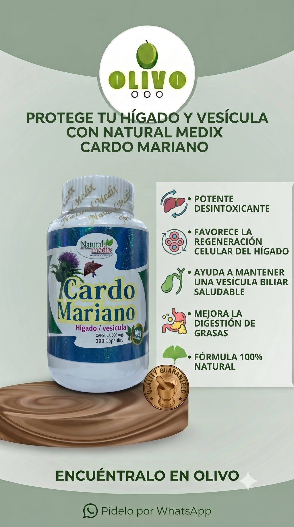Cardo Mariano 100 Capsulas Importado