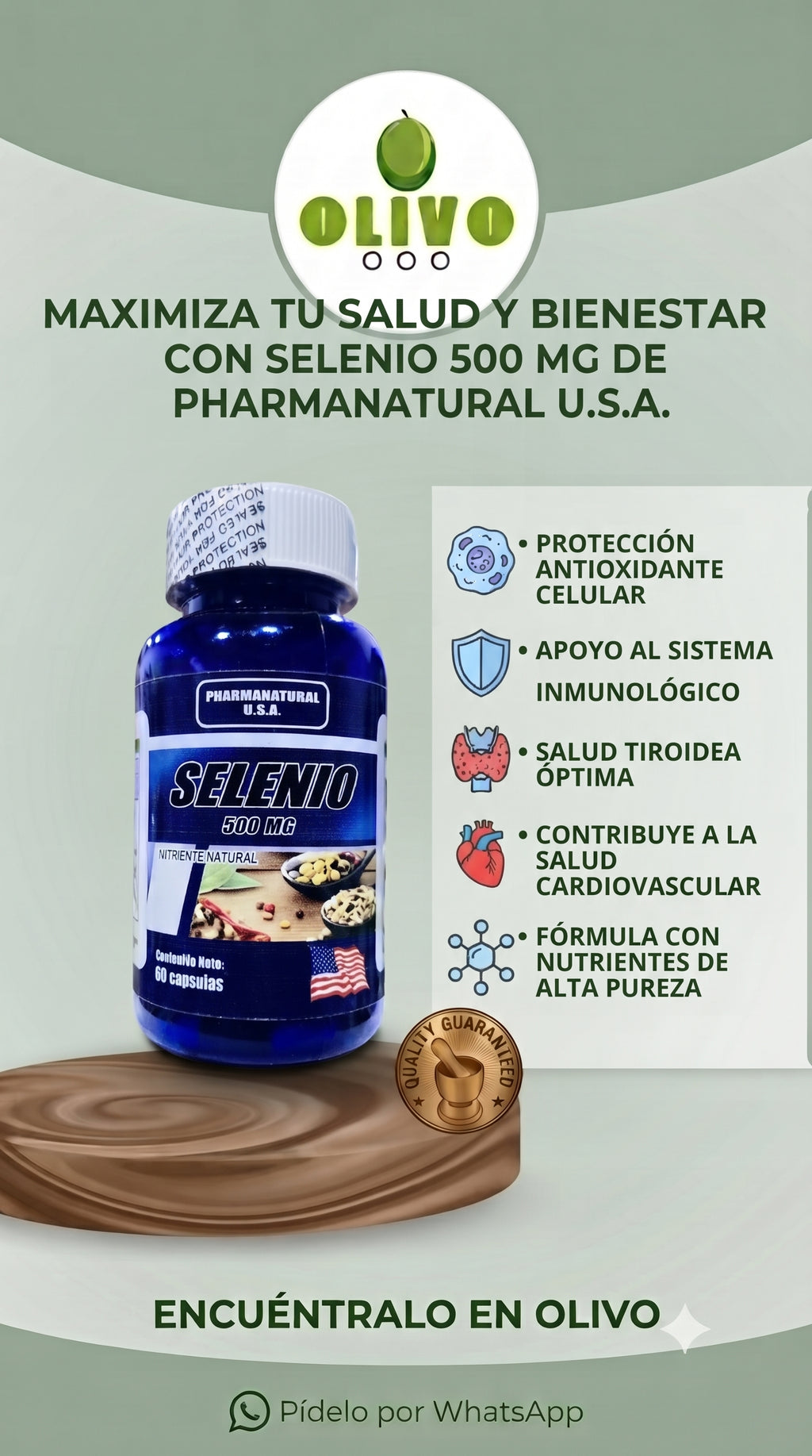 Selenio 60 Capsulas PharmaNatural