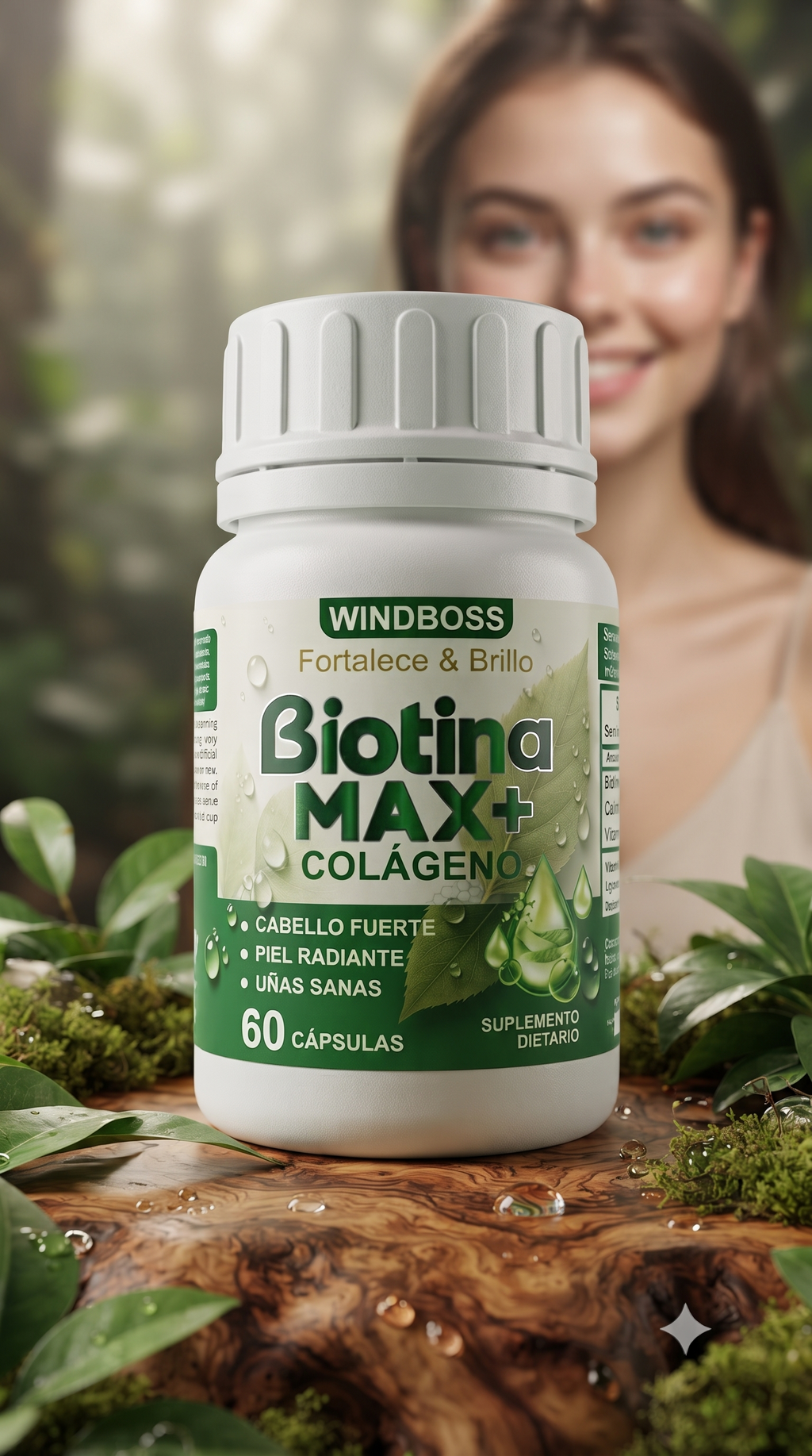 Biotina Max + Colágeno 60 tabletas Importado Triple AAA